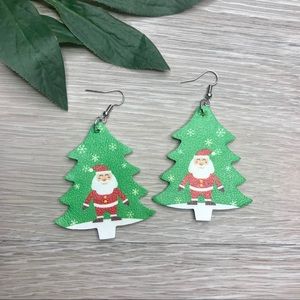 Santa Christmas Tree Earrings